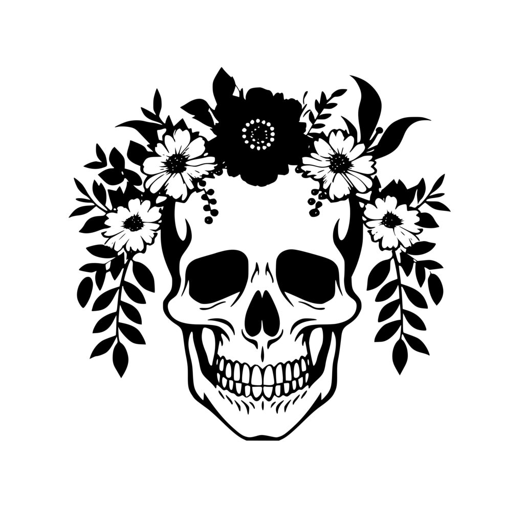 Blossom Skull - Instant Download SVG/PNG/DXF File for Cricut ...