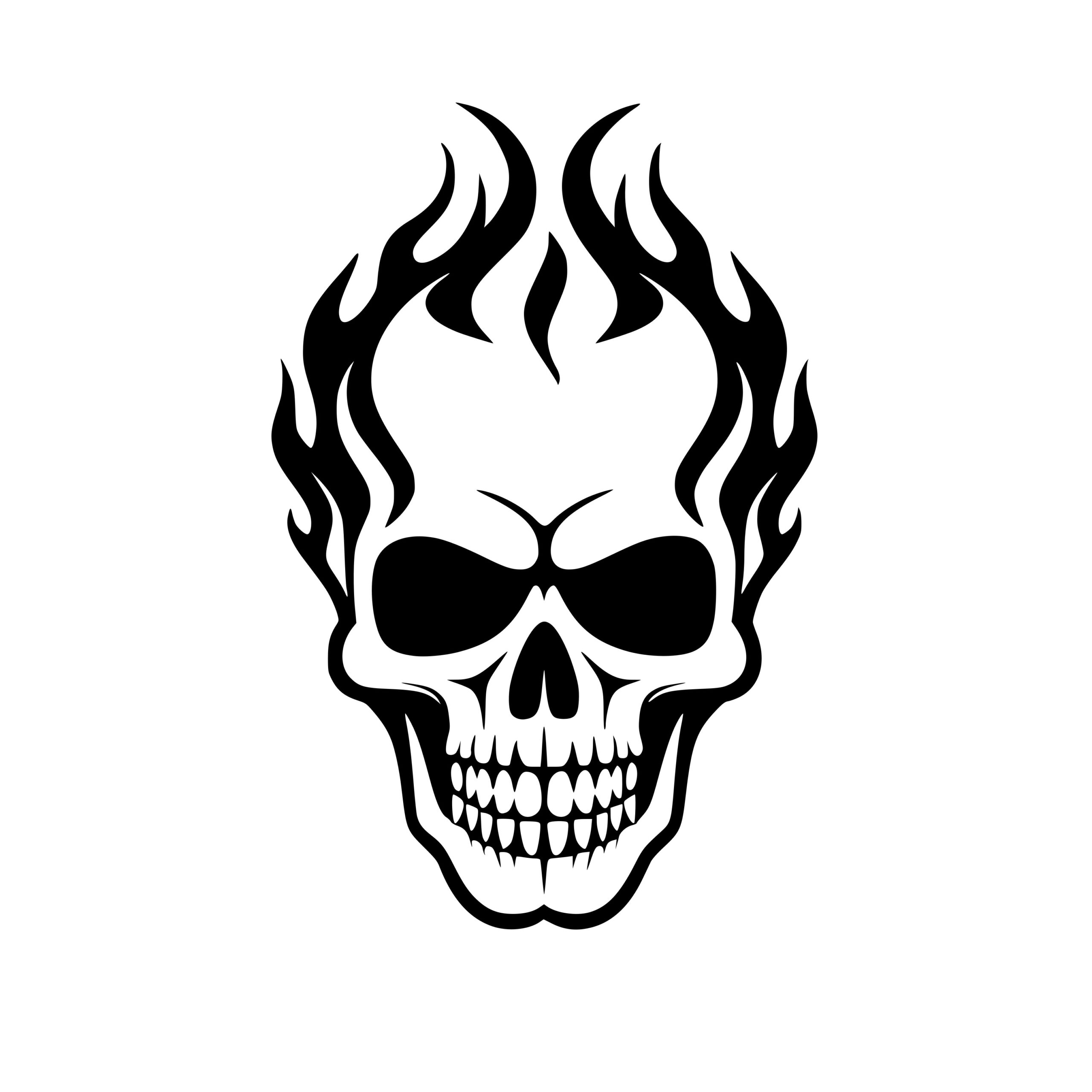 Instant Download Fire Skull SVG/PNG/DXF for Cricut, Silhouette, Laser ...
