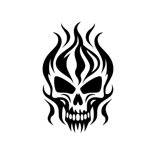 Flame Skull SVG File for Cricut, Silhouette, Laser Machines