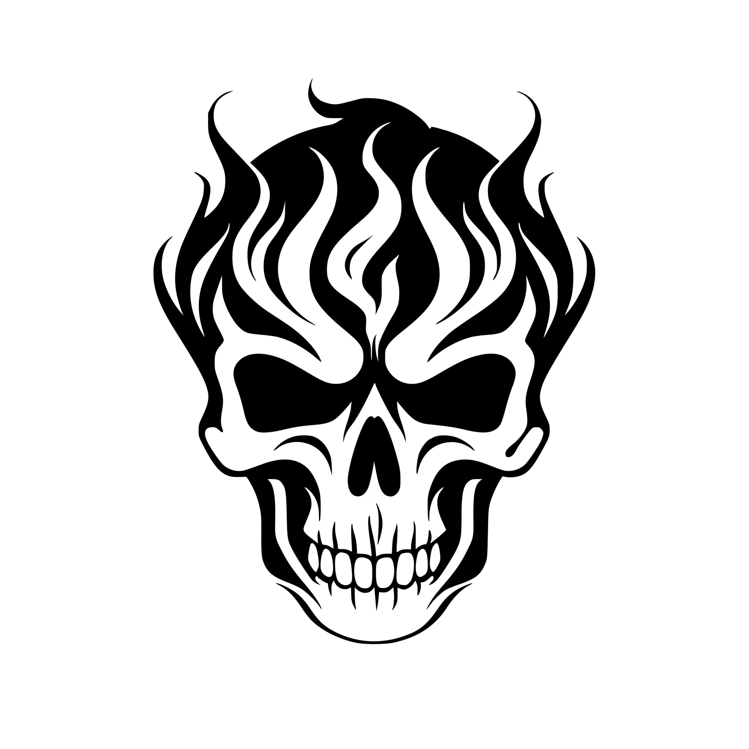 Skull Ablaze: SVG, PNG, DXF Files for Cricut, Silhouette, Laser Machines