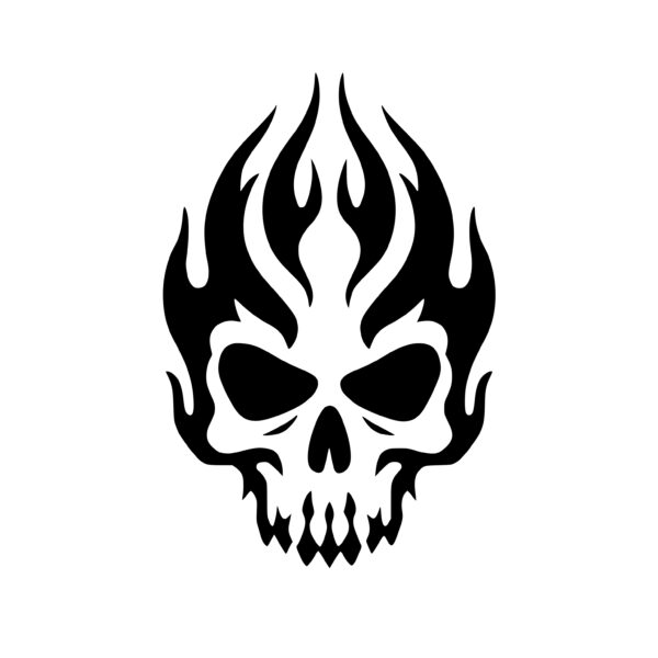 Flaming Skull SVG File: Instant Download for Cricut, Silhouette, Laser