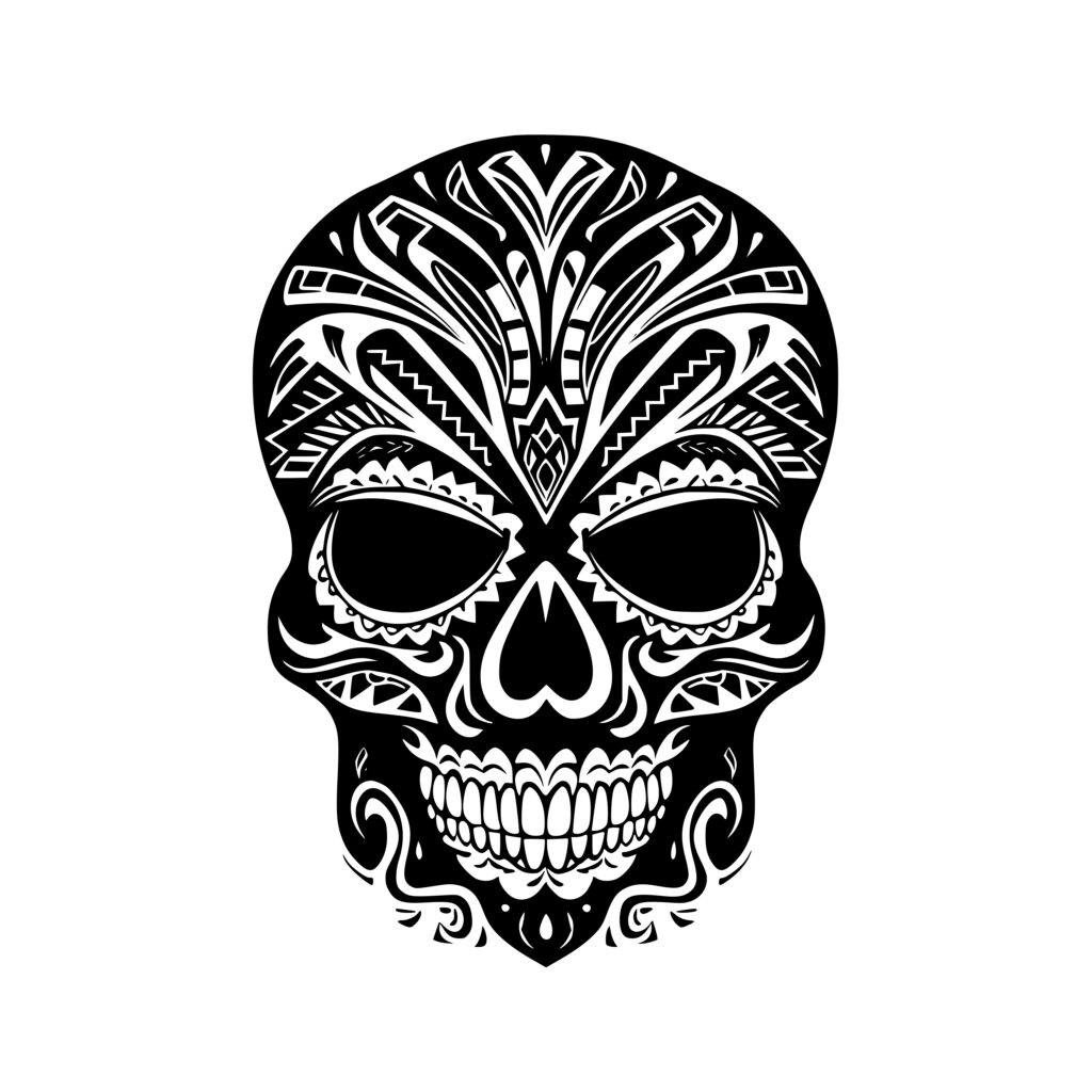 Tribal Skull Design: SVG, PNG, DXF Instant Download for Cricut, Silhouette