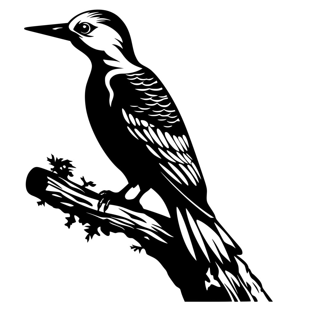 Woodpecker on Branch SVG File for Cricut, Silhouette, Laser Machines