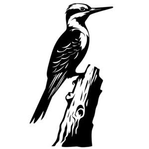 Woodpecker on Tree Trunk