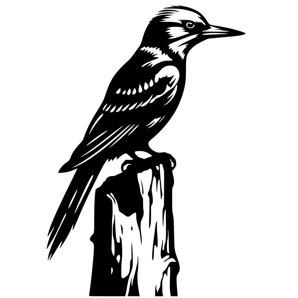 Woodpecker on Tree SVG File for Cricut, Silhouette, Laser