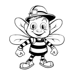 Bee in Striped Socks and Hat