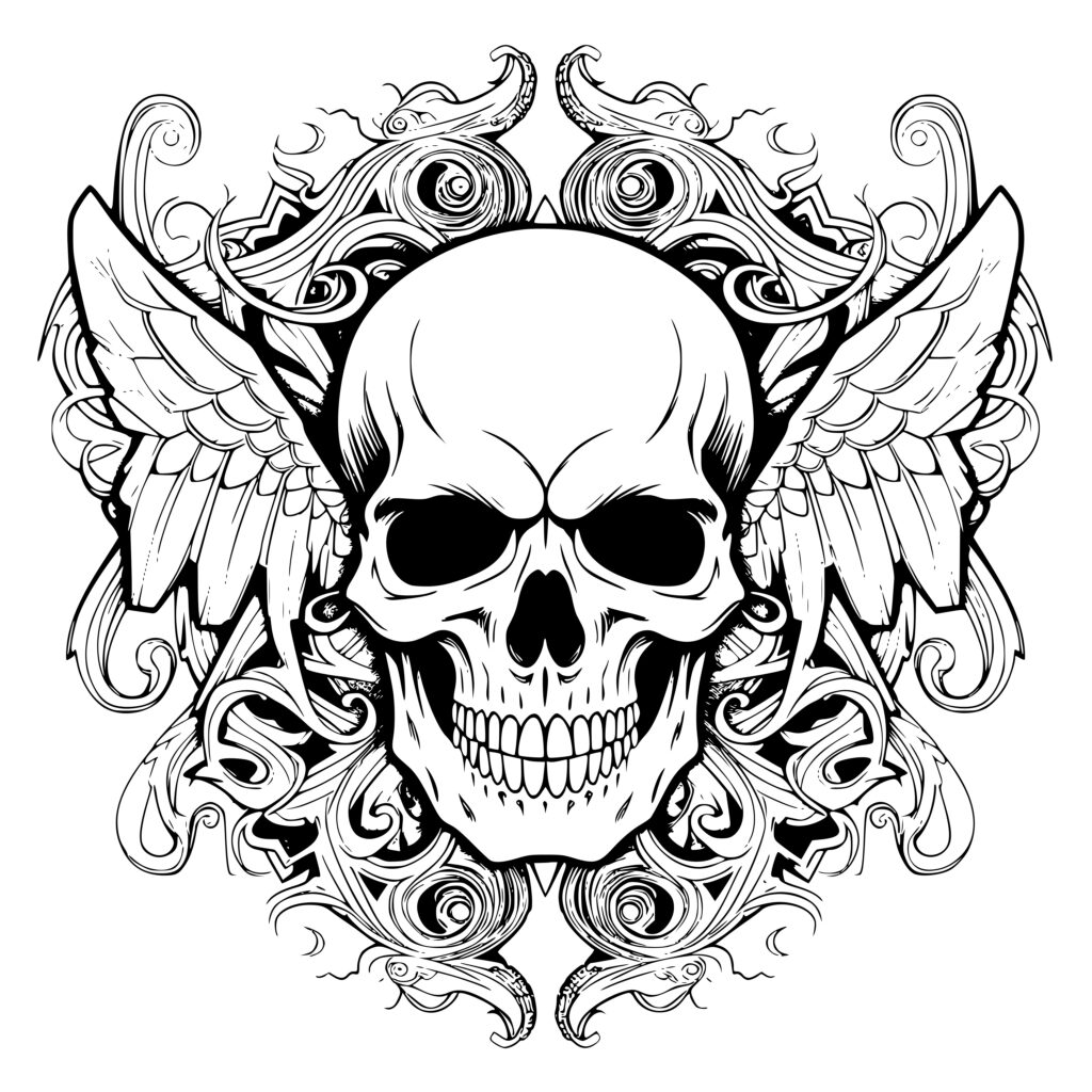 Download Winged Skull SVG/PNG/DXF for Cricut, Silhouette, and Laser ...