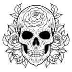 Floral Skull with Rose