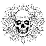 Botanical Roses Skull