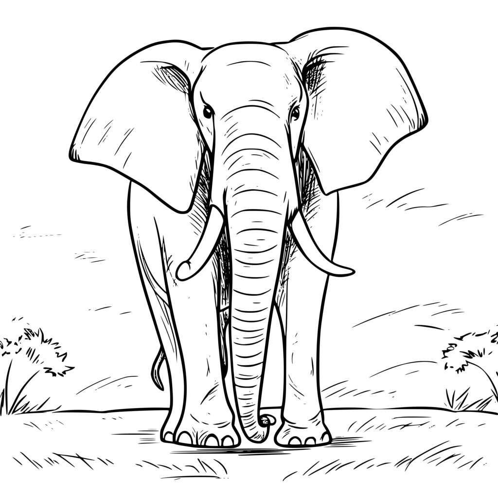 Elephant in Natural Habitat SVG for Cricut, Silhouette, Laser