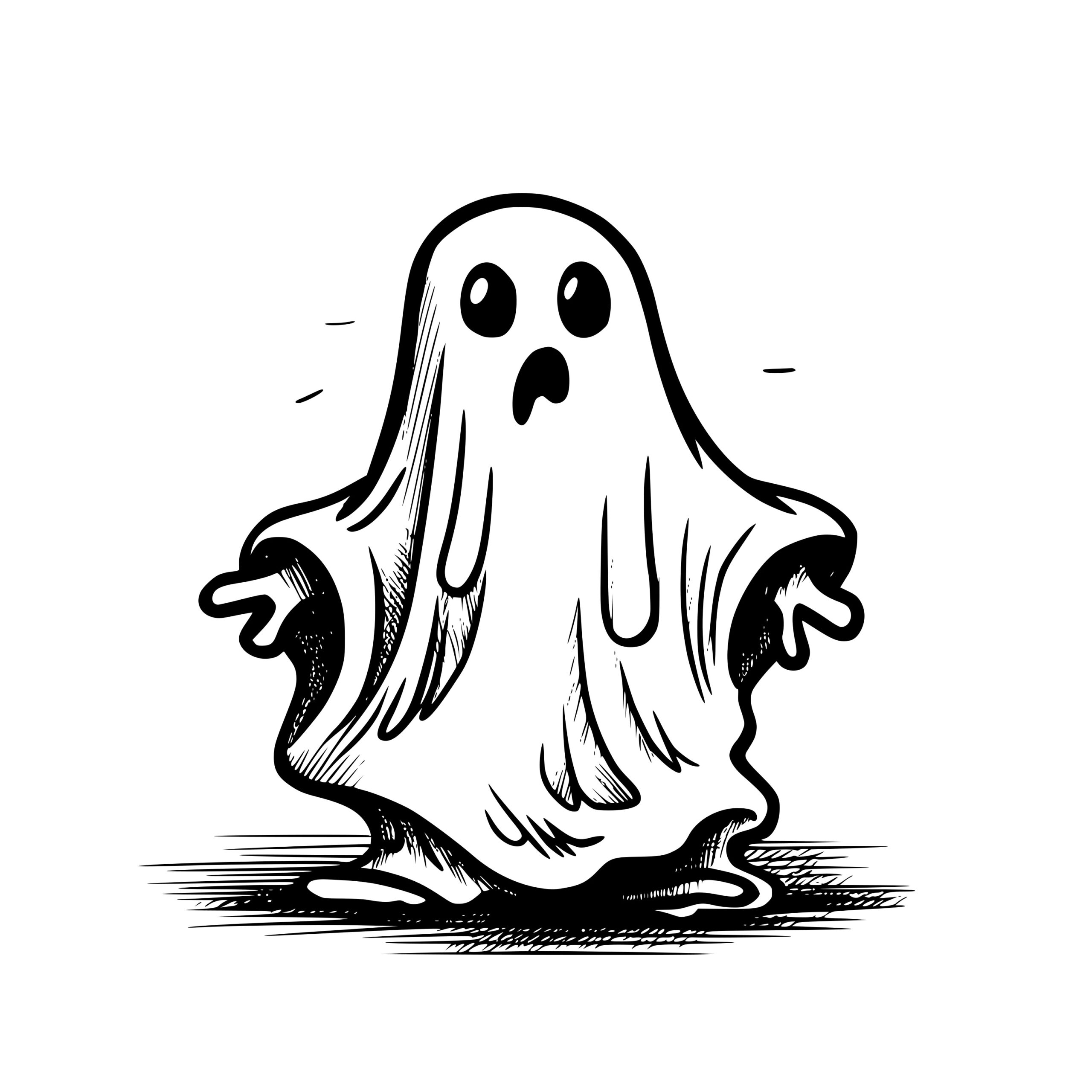 Scared Ghost SVG Image for Cricut, Silhouette, Laser Machines