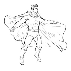 Superhero with Flowing Cape
