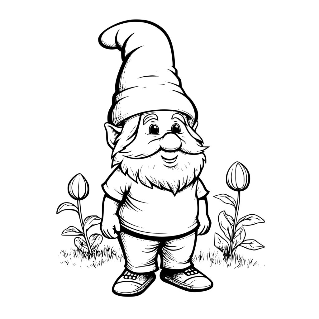 Happy Garden Gnome: SVG File for Cricut, Silhouette, Laser Machines