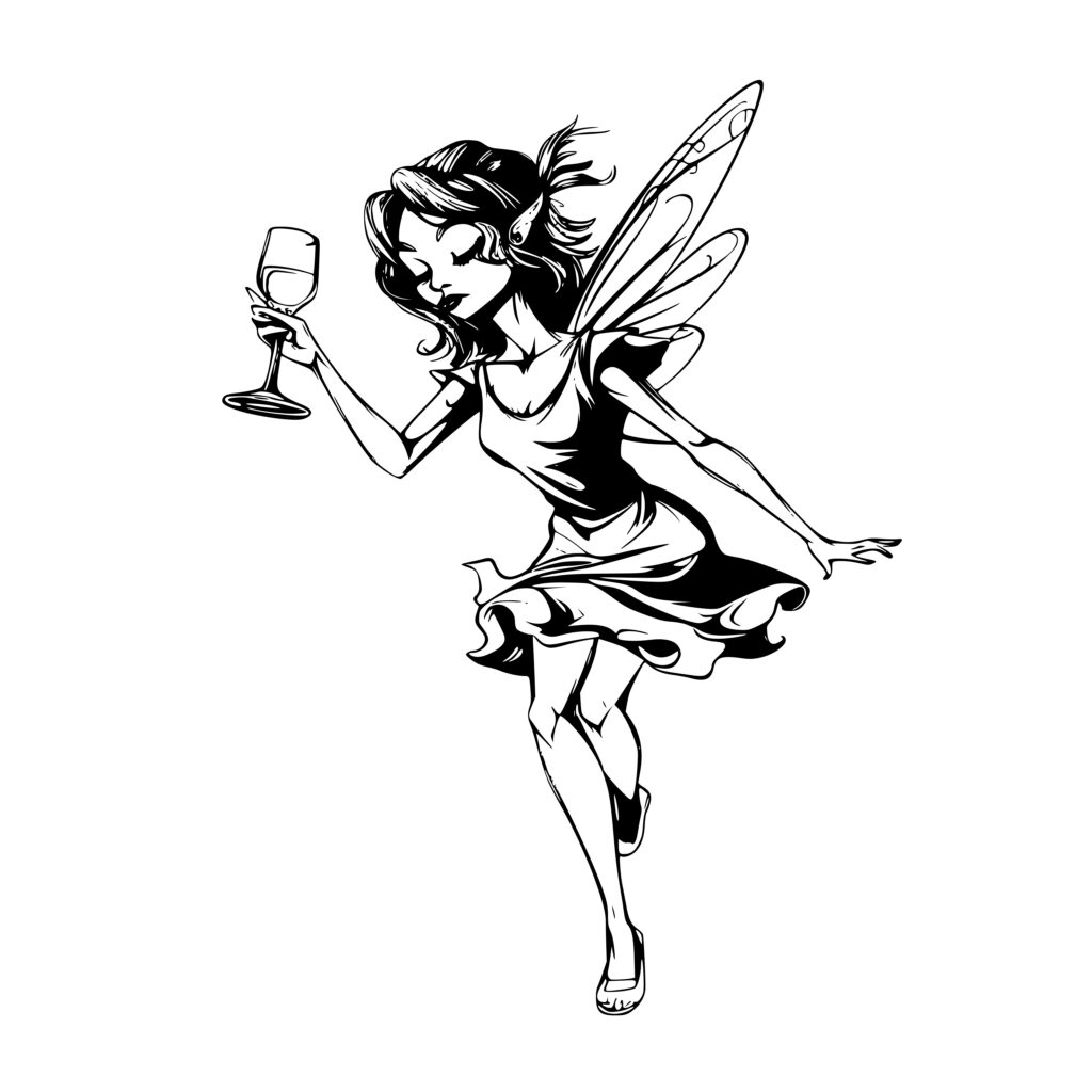 Fairy with Wine Glass - SVG Instant Download for Cricut, Silhouette ...