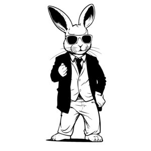 Fashionable Bunny in a Suit