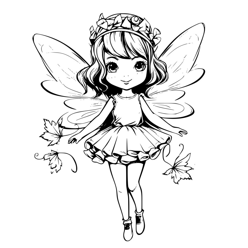 Fairy With Leaves Svg File For Cricut, Silhouette, Laser Machines