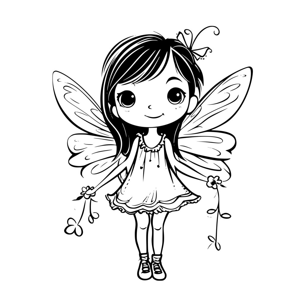 Adorable Fairy With Flowers SVG File For Cricut Silhouette XTool