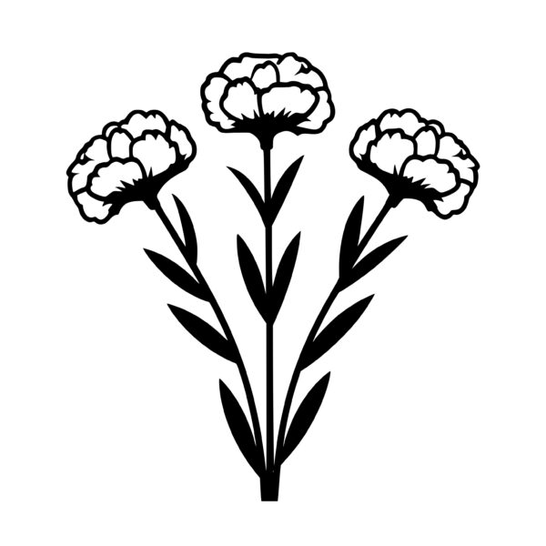 Carnation Flowers SVG, PNG, DXF Instant Download for Cricut, Silhouette,  Laser Machines