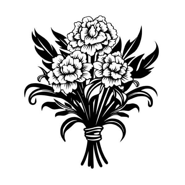 Carnation Bloom SVG Image: Floral Design for Cricut, Silhouette, and Laser  Machines