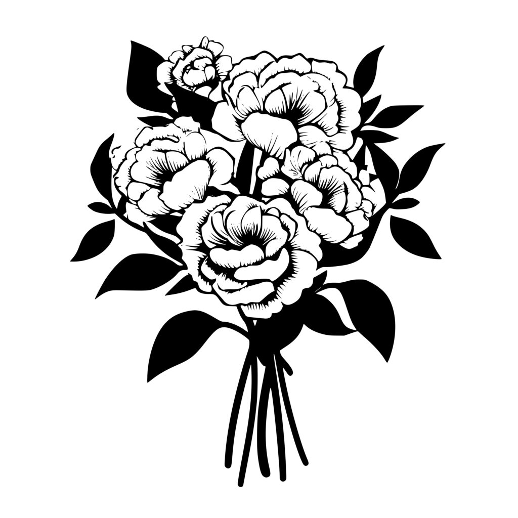 Camellia Flower Bouquet SVG File for Cricut, Silhouette, Laser Machines