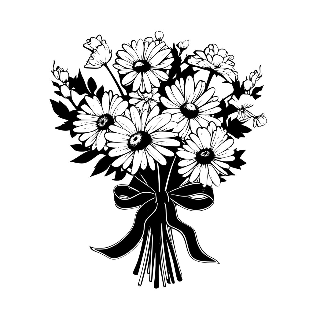 Springtime Daisy Bouquet SVG File for Cricut, Silhouette, and Laser ...