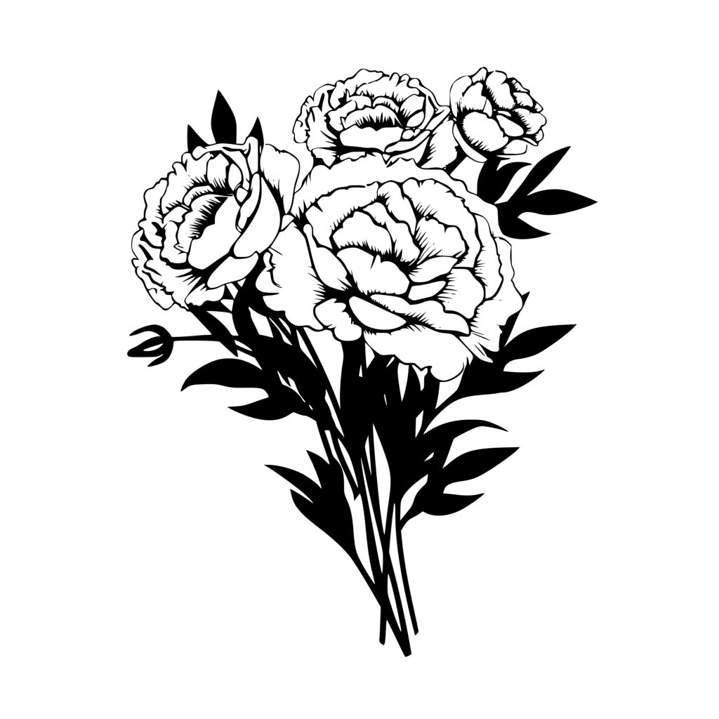 Instant Download Image: Peony Flowers SVG, PNG, DXF for Cricut ...