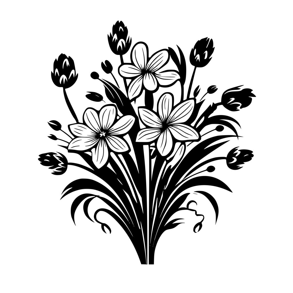 Crocus and Daisies SVG/PNG Files for Cricut, Silhouette, Laser Machines