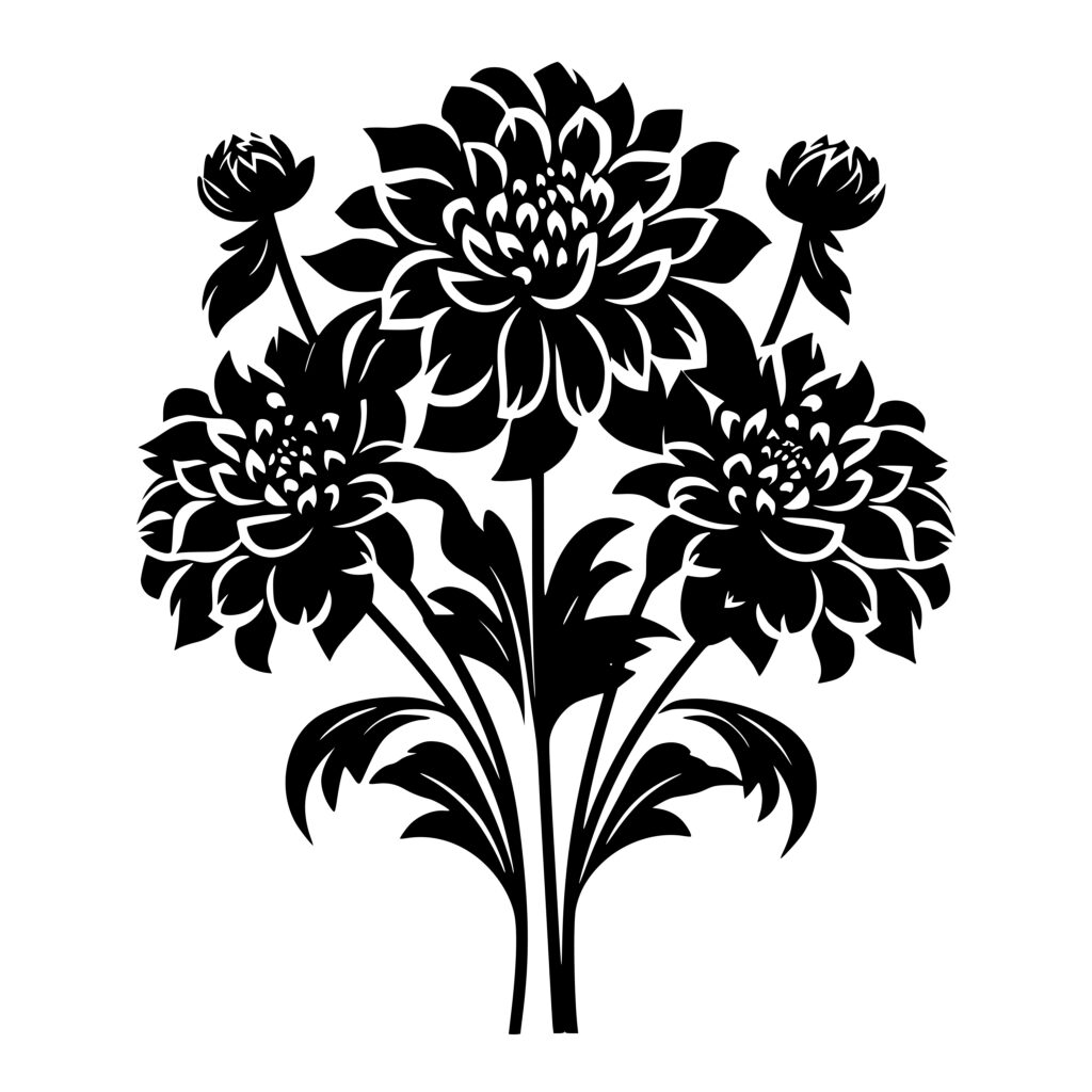 Dahlia Flowers SVG File for Cricut, Silhouette, and Laser Machines