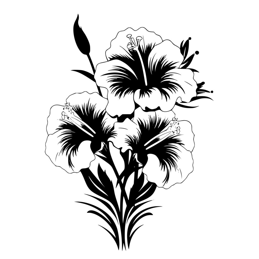 Delightful Hibiscus Bouquet SVG File for Cricut, Silhouette, Laser