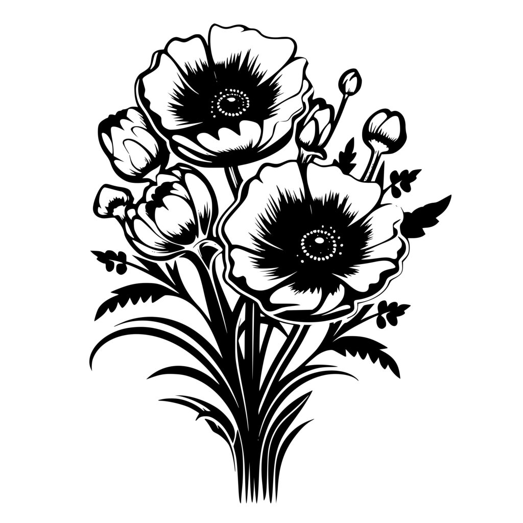 Rustic Poppies SVG File Instant Download For Cricut Silhouette