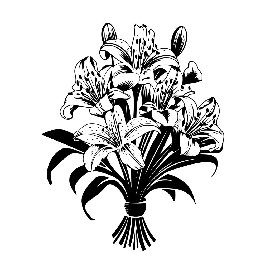 Instant Download: Beautiful Tiger Lilies Bunch SVG/ PNG/ DXF Files