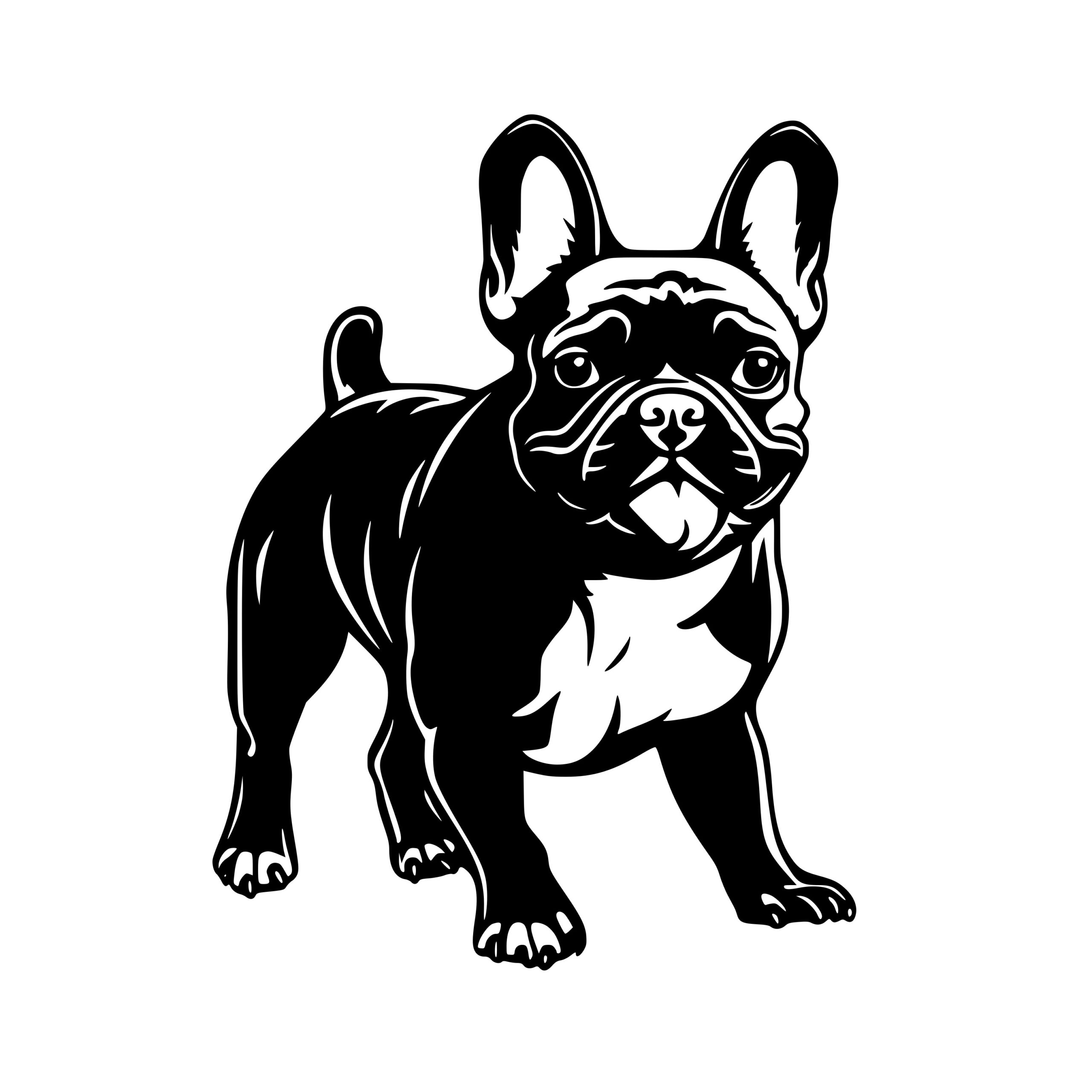 Realistic French Bulldog Image for Cricut, Silhouette, and Laser Machines