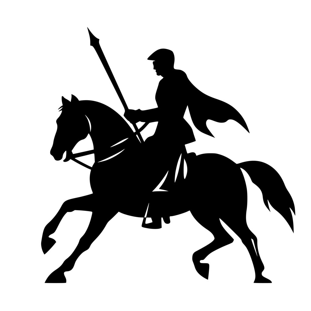 Medieval Knight Jousting Image for Cricut, Silhouette, and Laser Machines