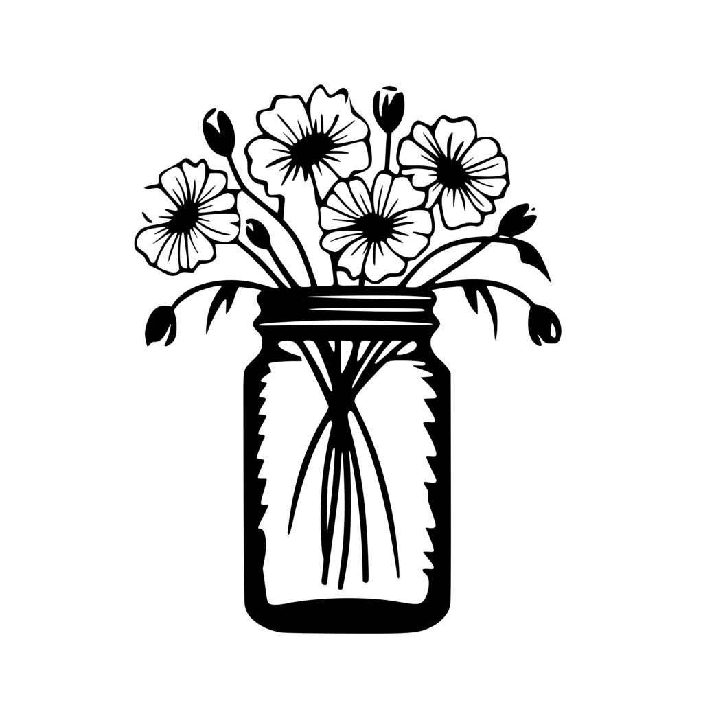 Farmhouse Flower Arrangement SVG File for Cricut, Silhouette and Laser ...