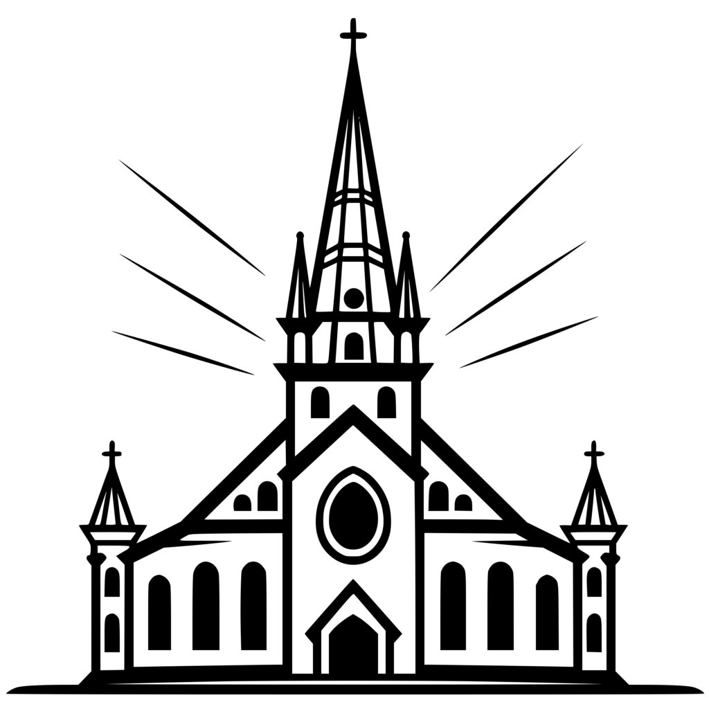 Beautiful Stained Glass Church - SVG File for Cricut, Silhouette