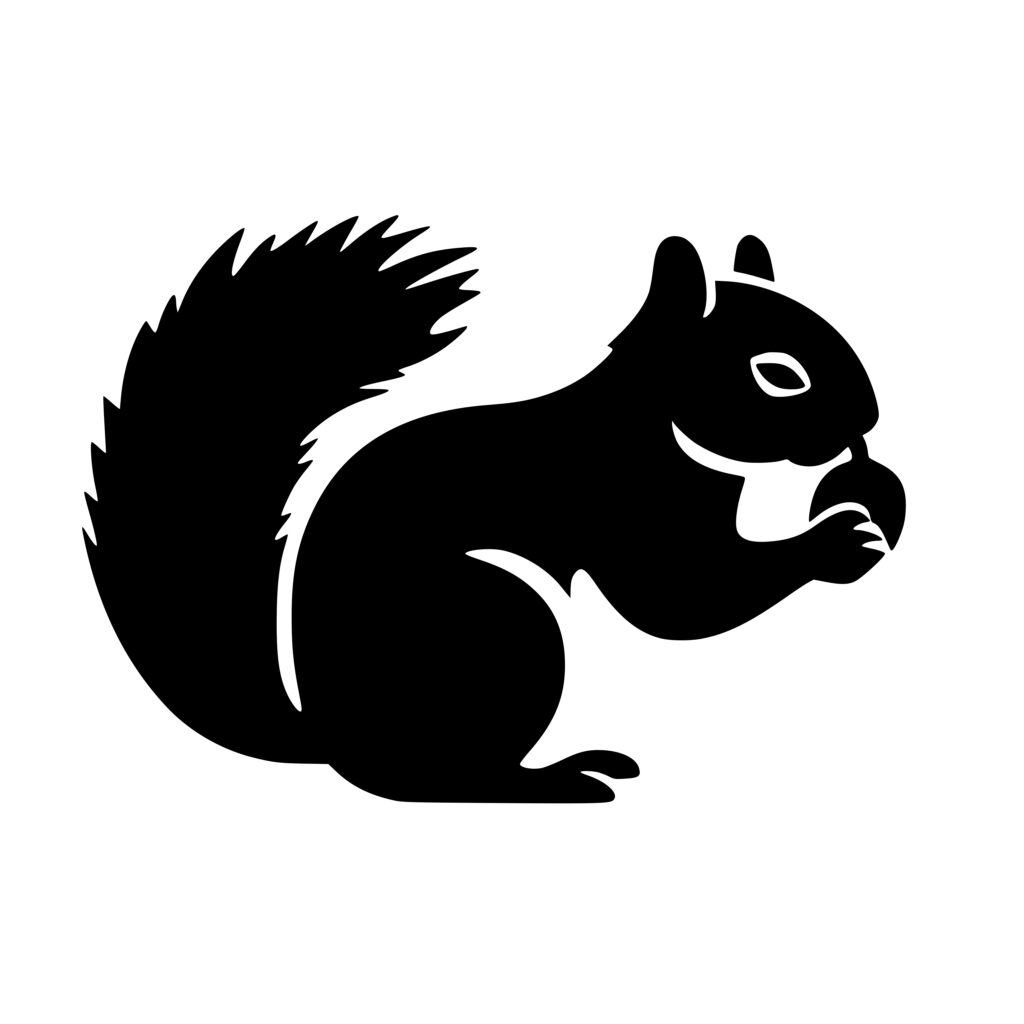 Squirrel with Nut: Instant Download Image for Cricut, Silhouette, Laser