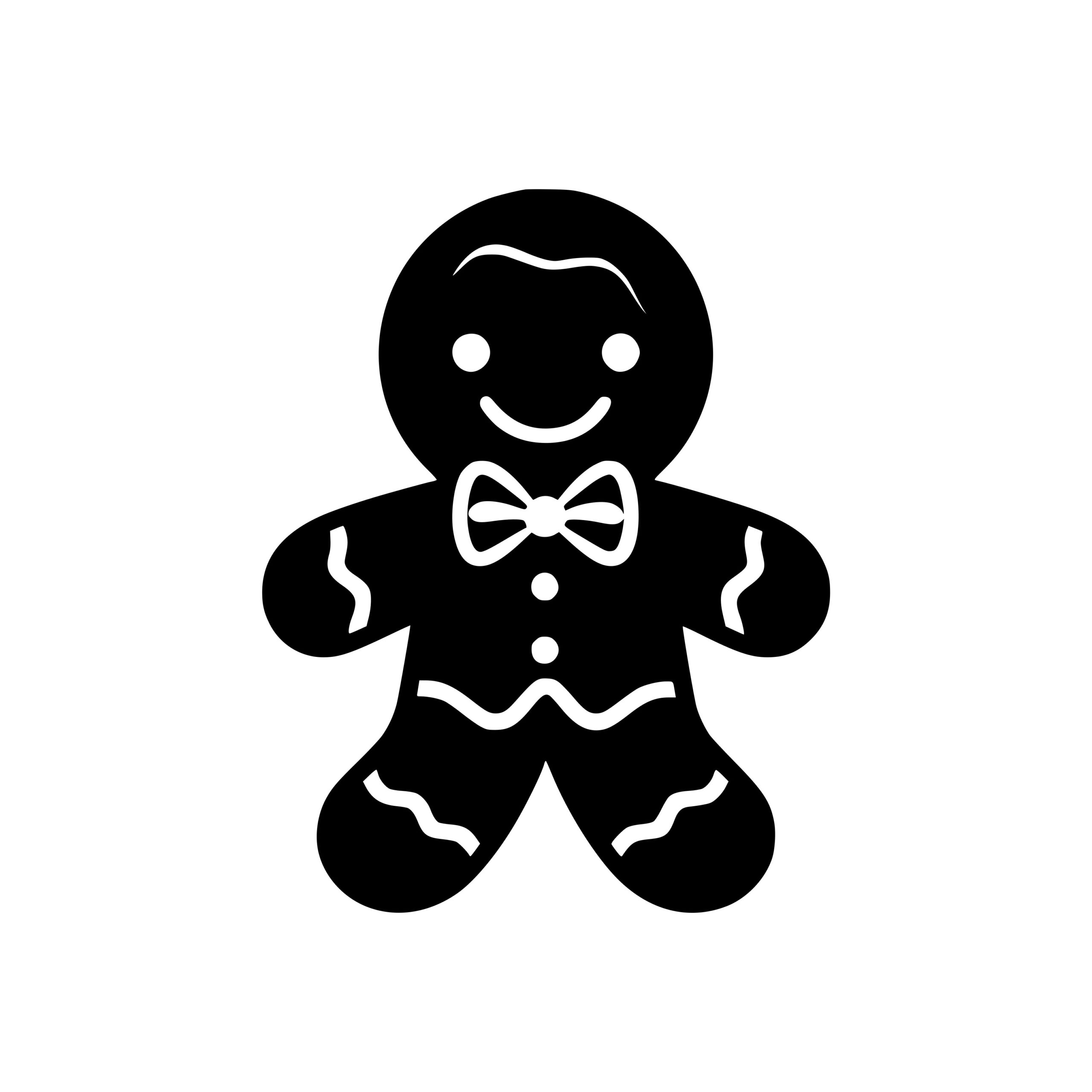 Stylish Gingerbread Man SVG File for Cricut, Silhouette, Laser Machines