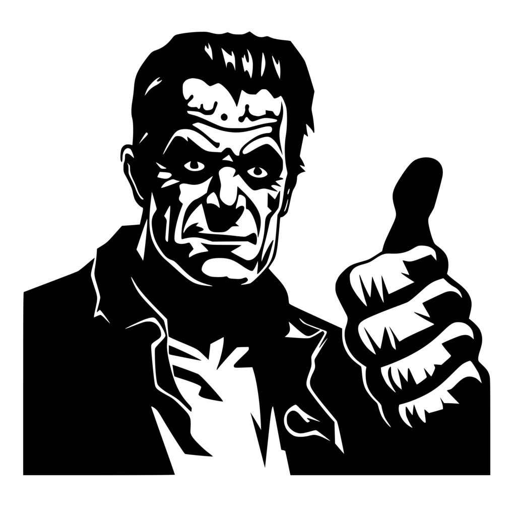 Thumbs-up Frankenstein: Instant Download SVG, PNG, DXF for Cricut