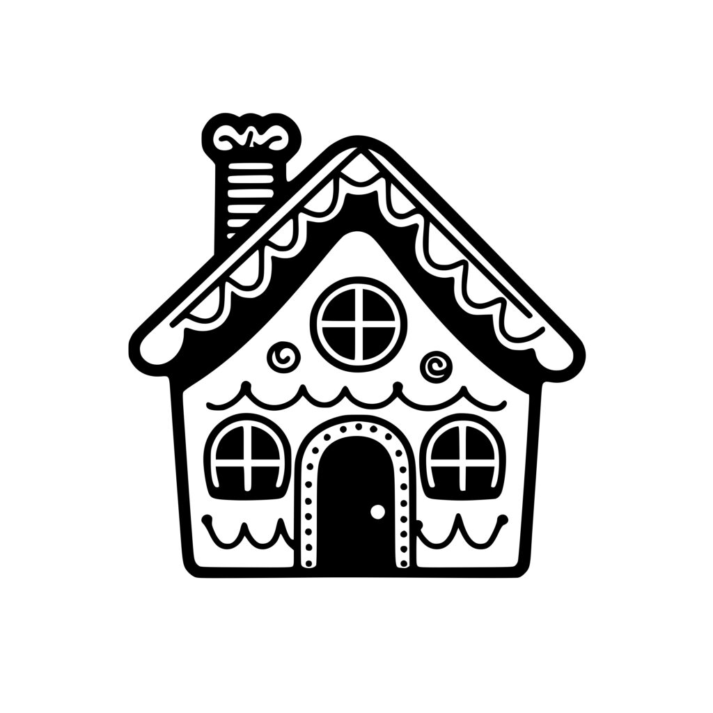 Gingerbread Dream Home SVG, PNG, DXF Files for Cricut, Silhouette