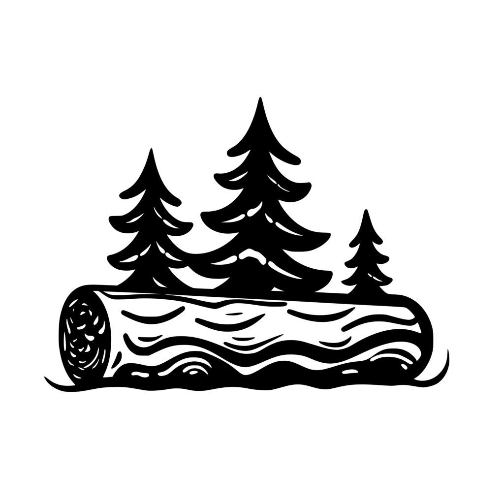 Yule Log Scene SVG, PNG, DXF Instant Download for Cricut, Silhouette, Laser Machines