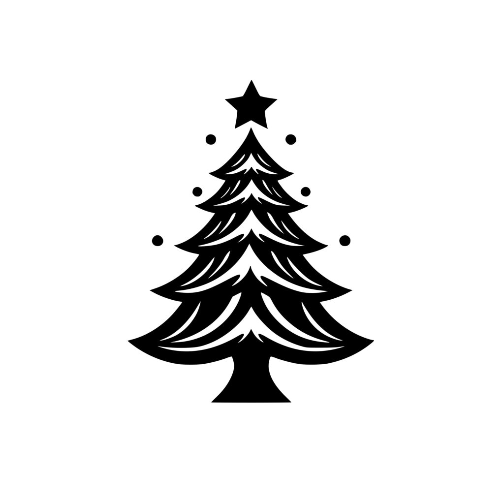 Christmas Tree with Star SVG File for Cricut, Silhouette, Laser Machines