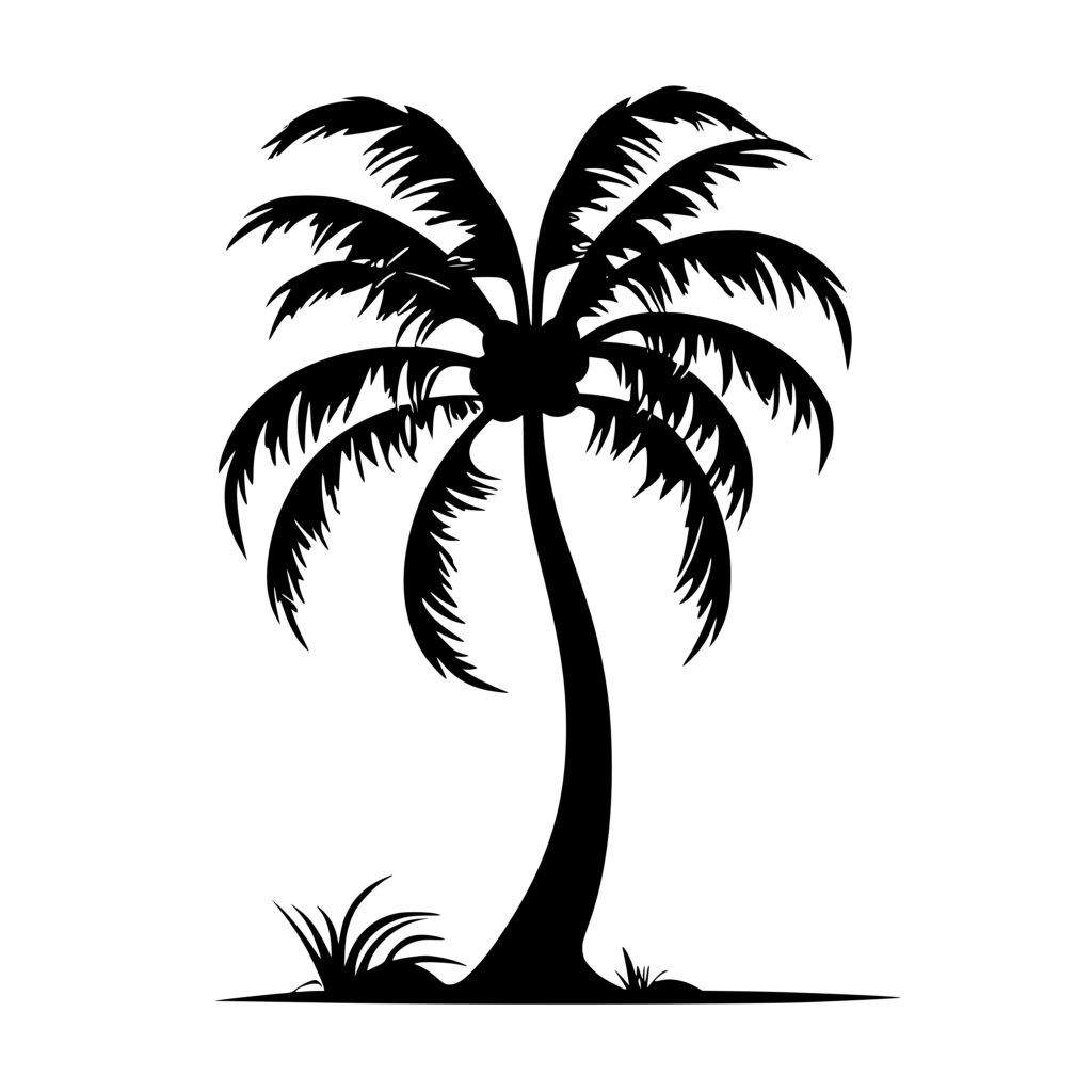 Palm Tree on Beach SVG File: Instant Download for Cricut, Silhouette ...