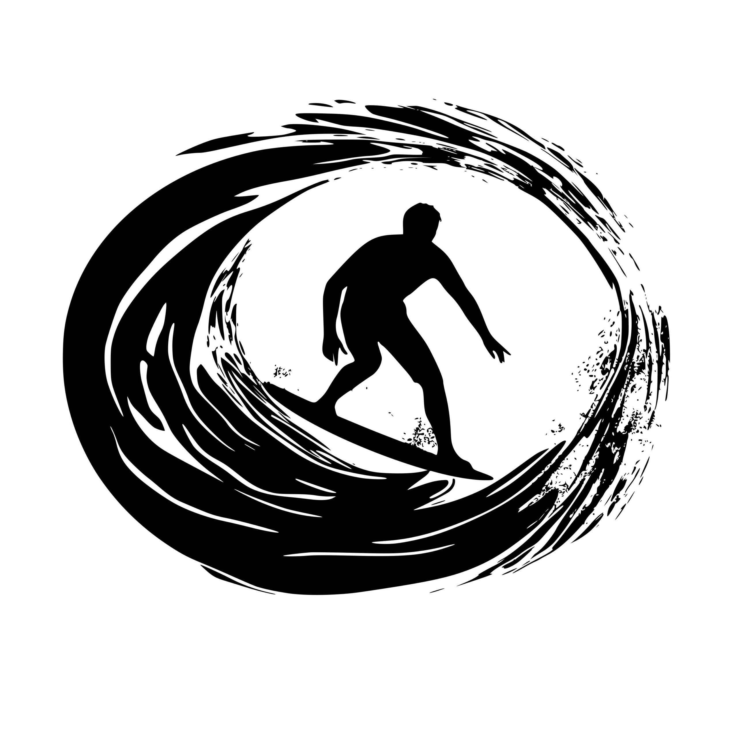 Surfer Riding Wave SVG File: Perfect for Cricut, Silhouette, Laser Machines