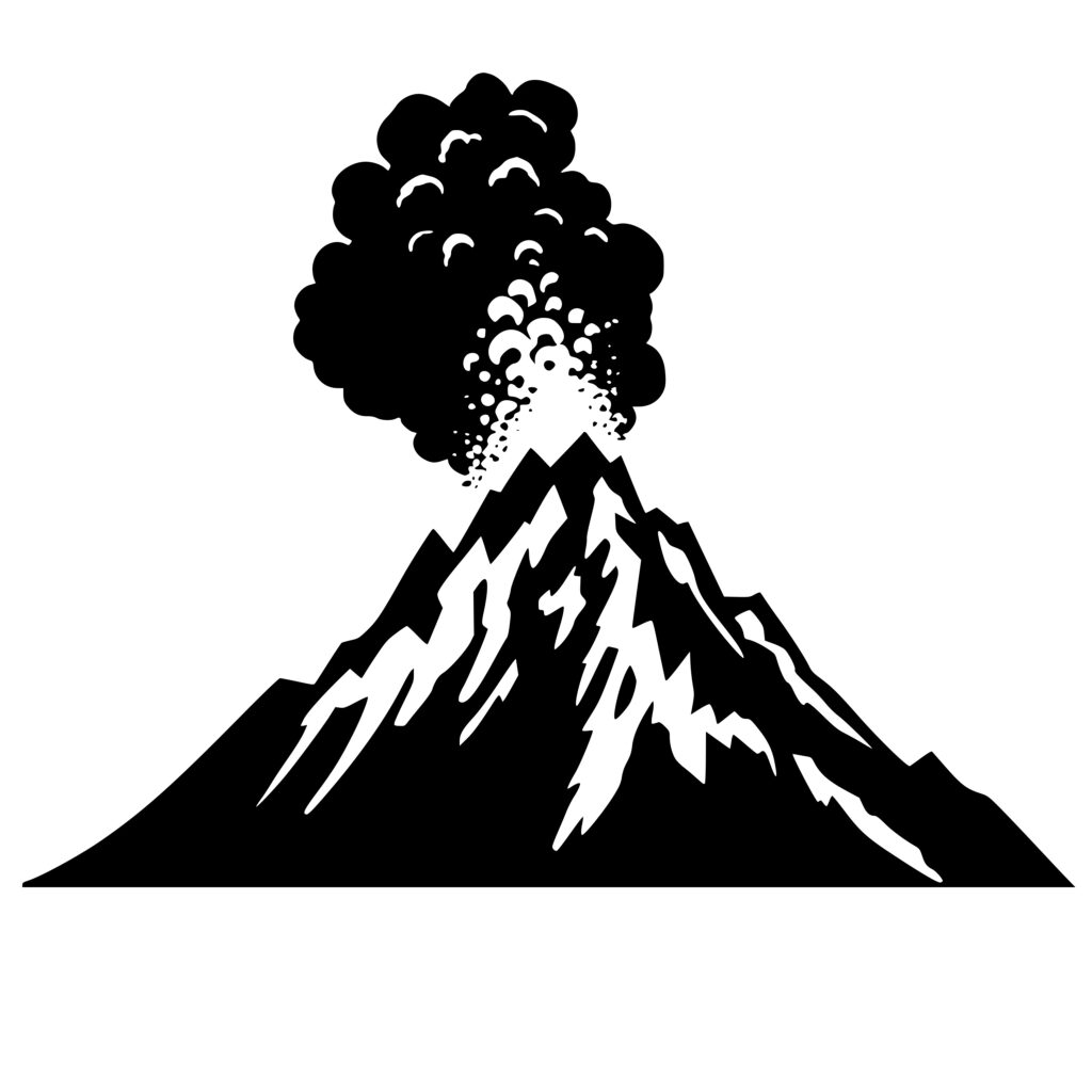 Volcano Erupting SVG Image for Cricut, Silhouette, Laser Machines