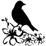 Bird Perched on Flowers