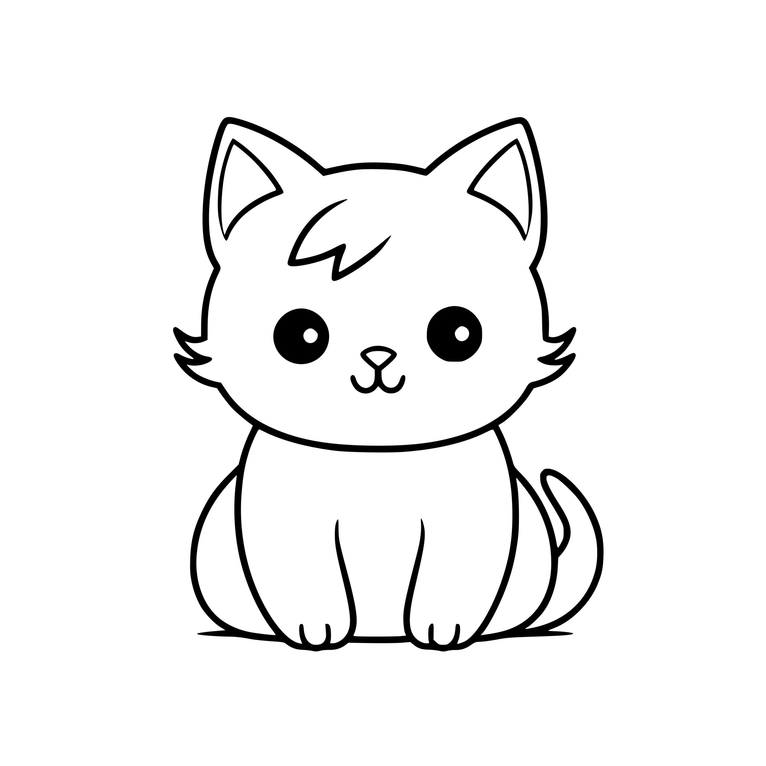 Cute Cartoon Cat SVG File for Cricut, Silhouette, and Laser Machines