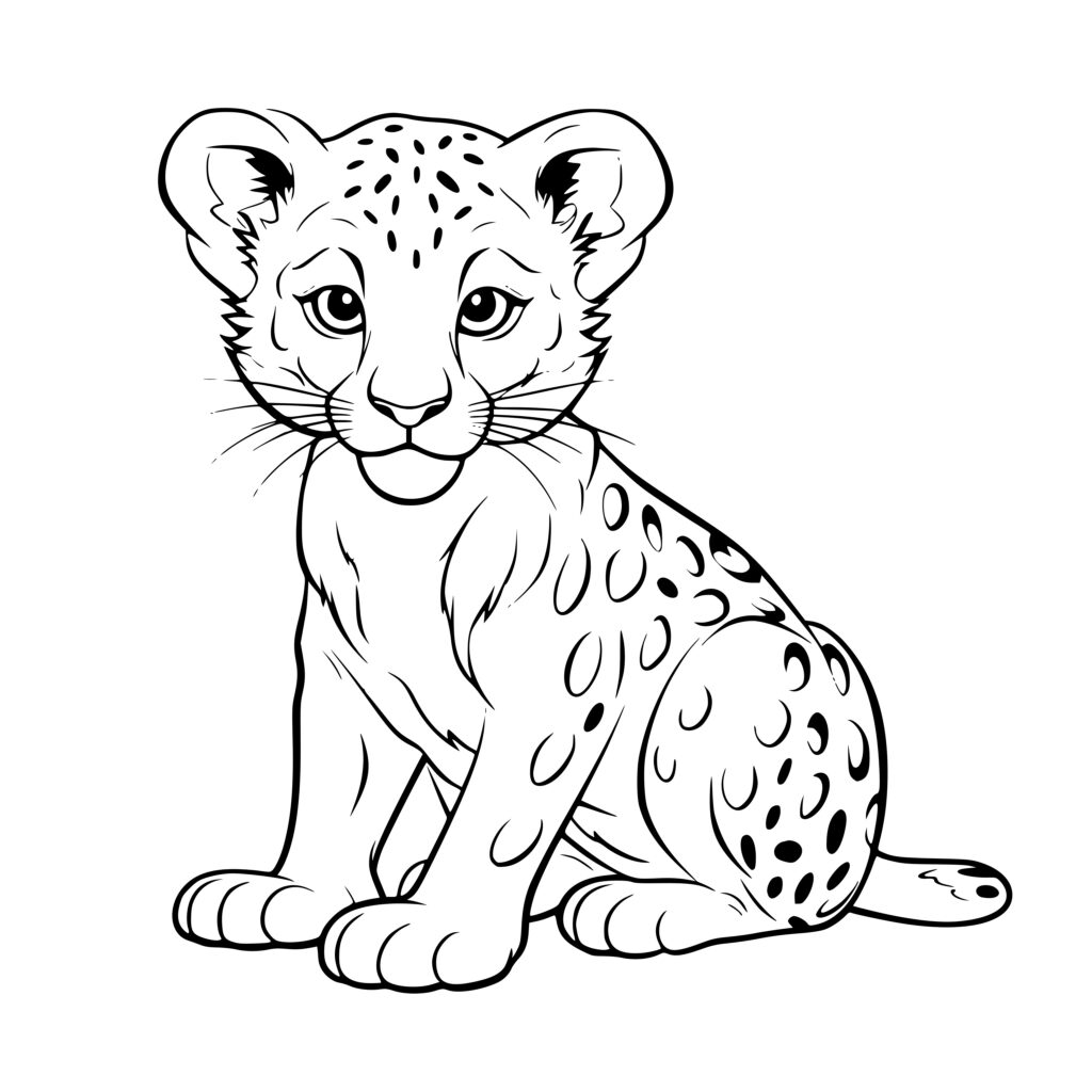 Baby Leopard SVG, PNG, DXF Files for Cricut, Silhouette, Laser Machines