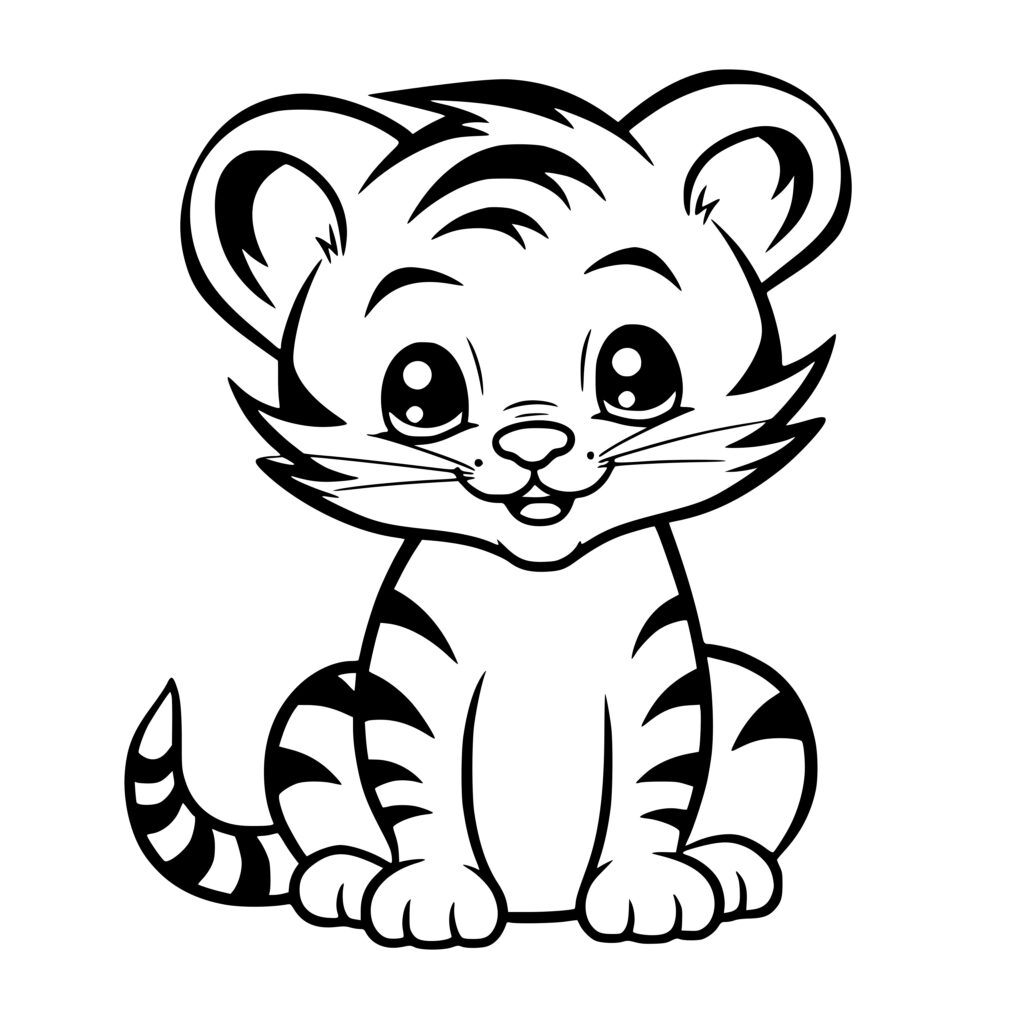 Instant Download SVG File for Baby Tiger Crafts - Cricut, Silhouette, Laser