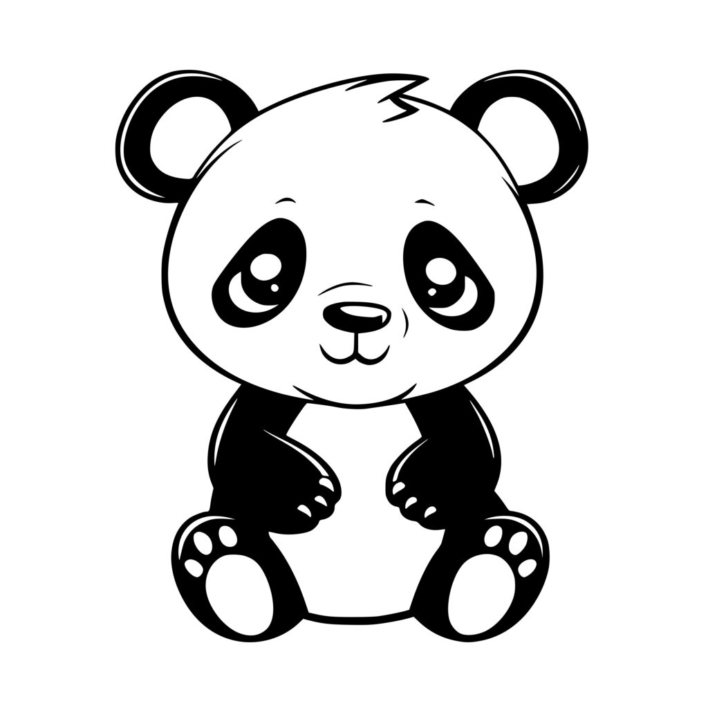 Instant Download Playful Panda Cub SVG File for Cricut, Silhouette