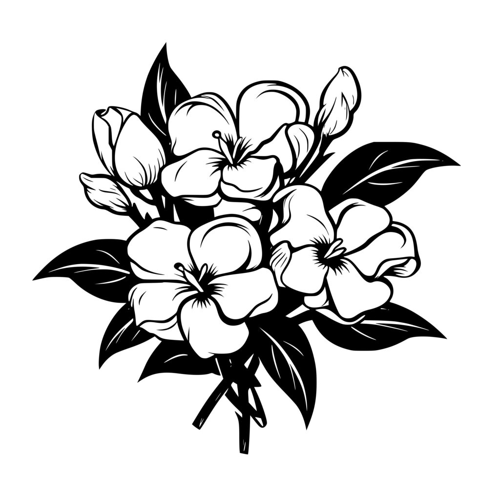 Gardenia Blossom Cluster: SVG File for Cricut, Silhouette & Laser